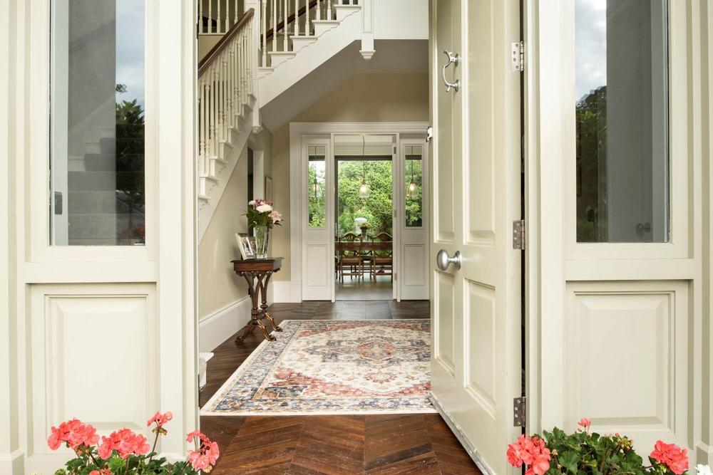 A welcoming Victorian style entrance hall of a self-build home